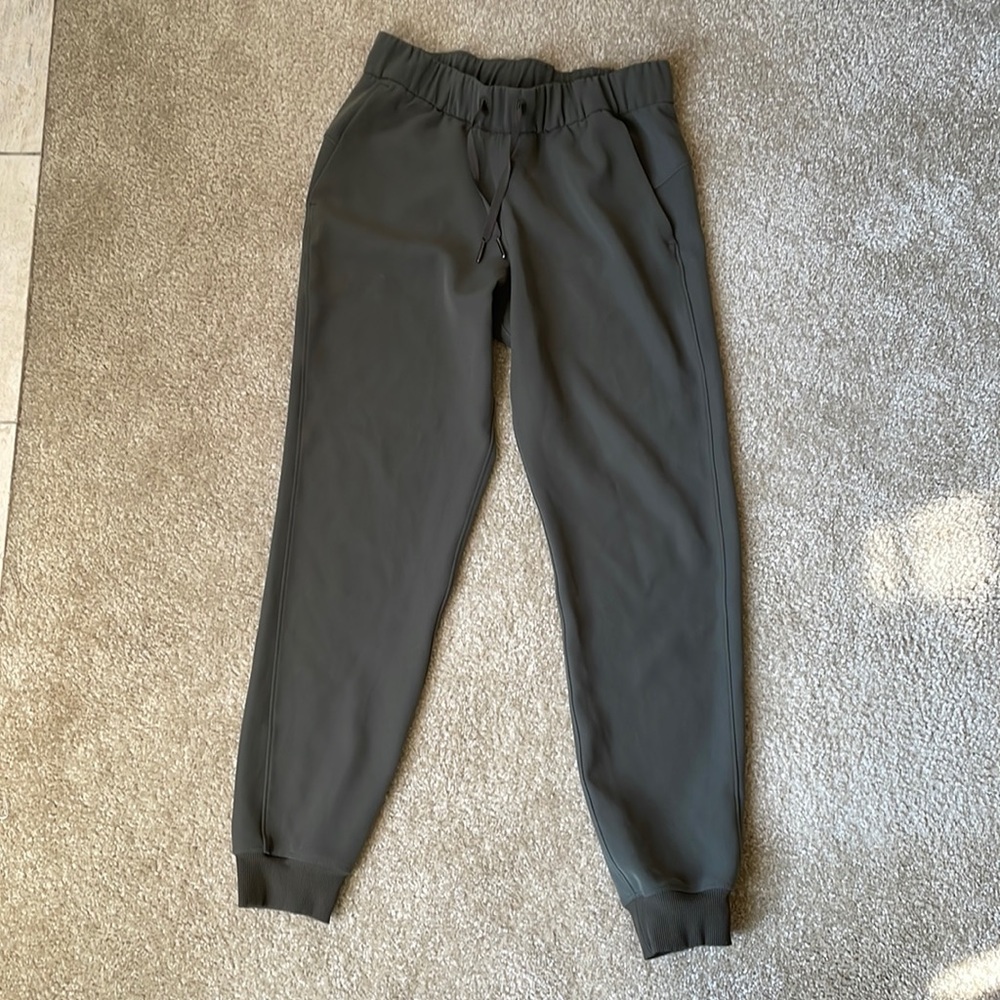 Olive green lululemon joggers